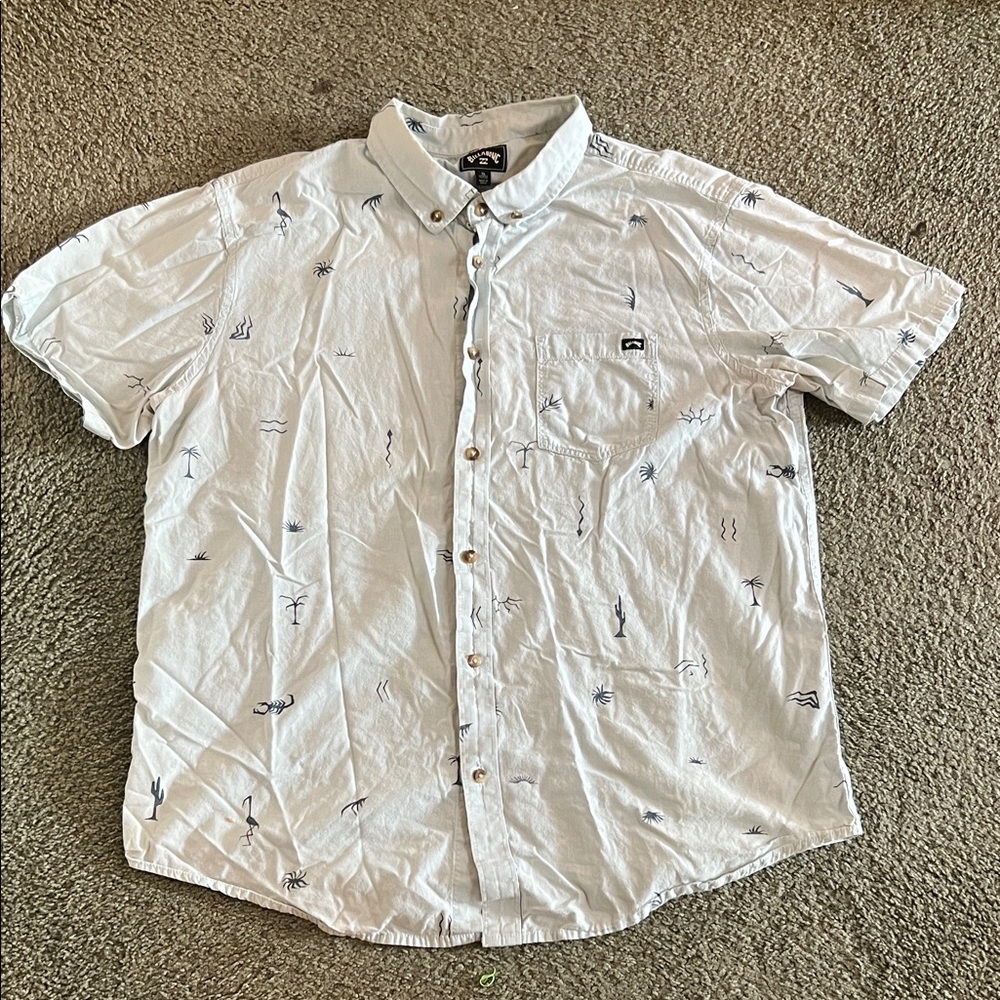 Billabong XL Light Blue Casual Button Down Shirt
